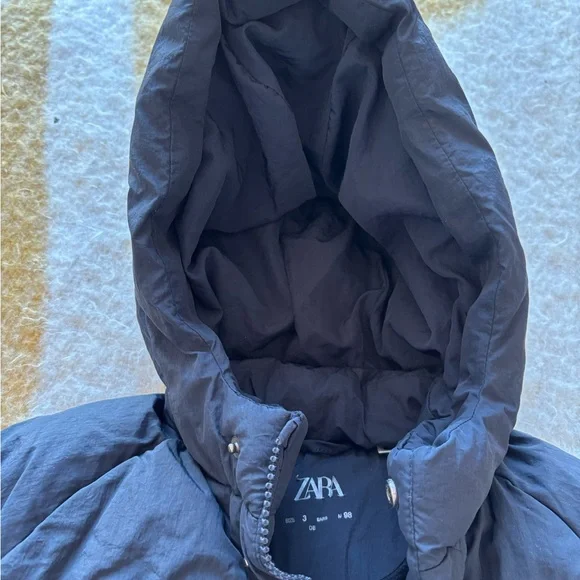 Zara Kids Navy blue winter Puffer Coat age 3 - Picture 4 of 7